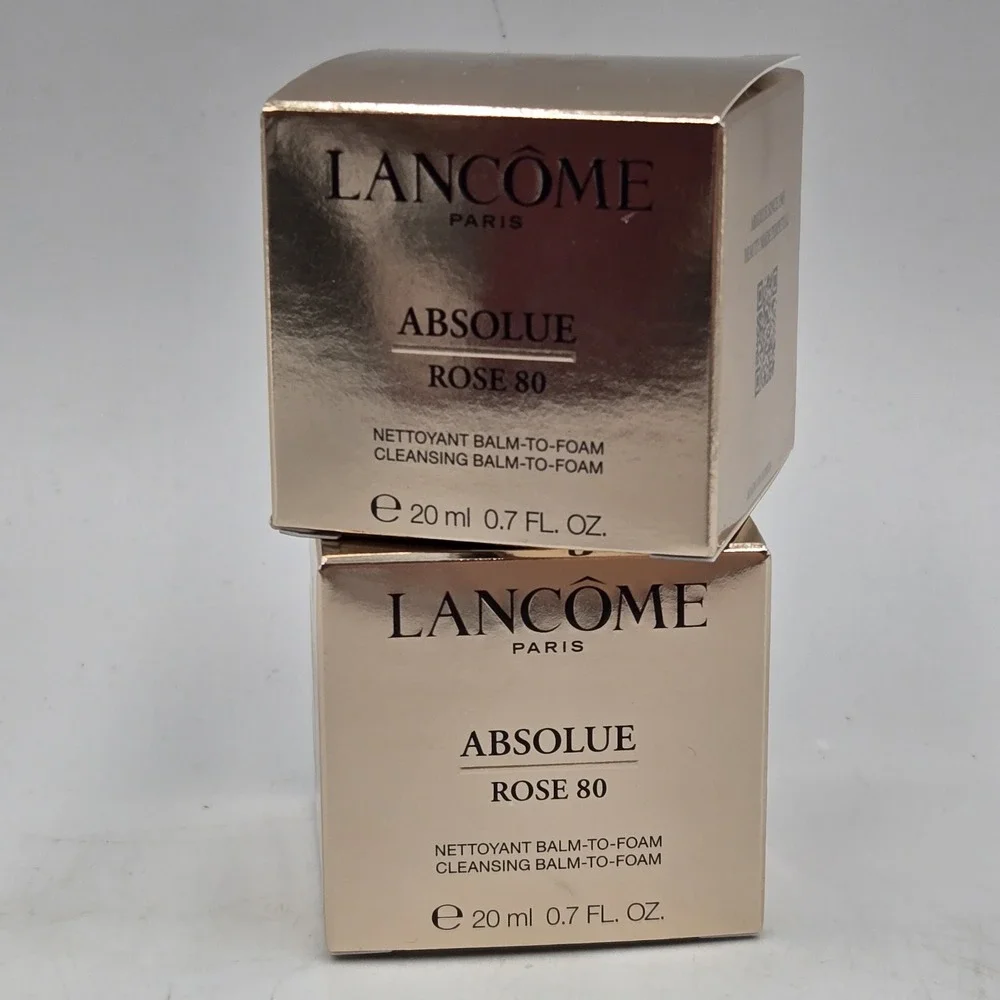 2 New In Box Lancome Absolue Rose 80 Cleansing Balm to Foam Travel 20ml Size
